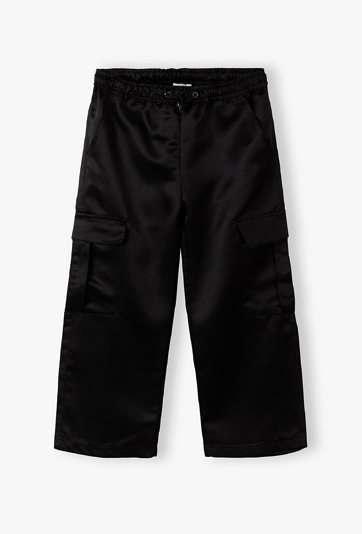 Czarne spodnie dla dziewczynki - Wide Leg - Limited Edition