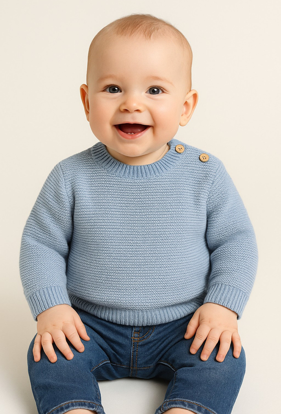 Sweter niemowlęcy klasyczny przez głowę