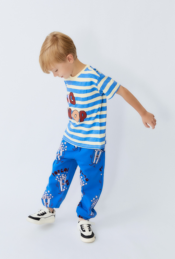 Spodnie dresowe chłopięce z nadrukiem POPCORN