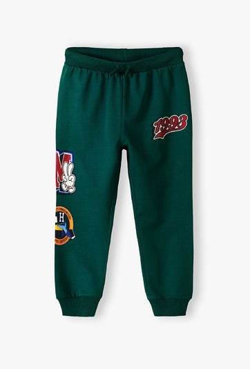Spodnie dresowe dla chłopca - Fun College - zielone