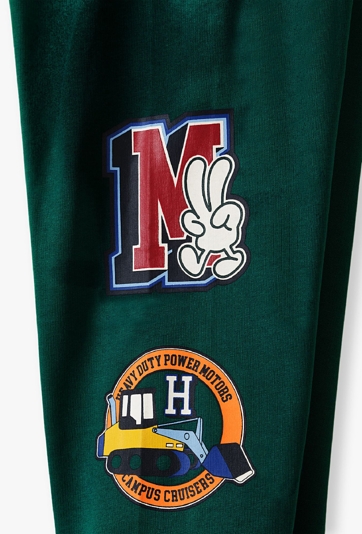 Spodnie dresowe dla chłopca - Fun College - zielone