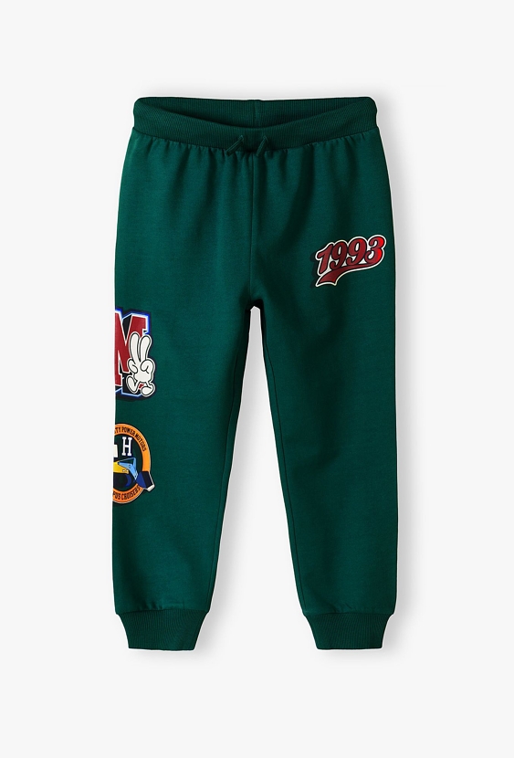Spodnie dresowe dla chłopca - Fun College - zielone