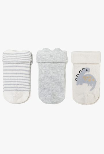 Skarpety niemowlęce w dinozaury - 3pak - 5.10.15.
