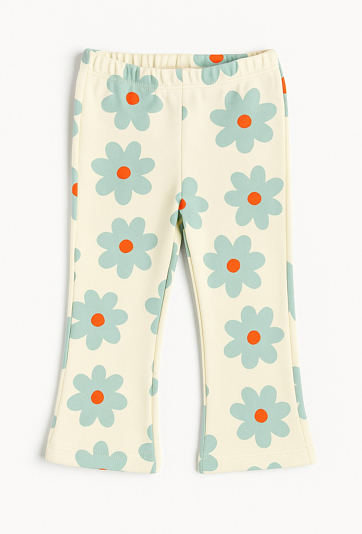 Spodnie niemowlęce flare w kwiatki – miękkie FT loop