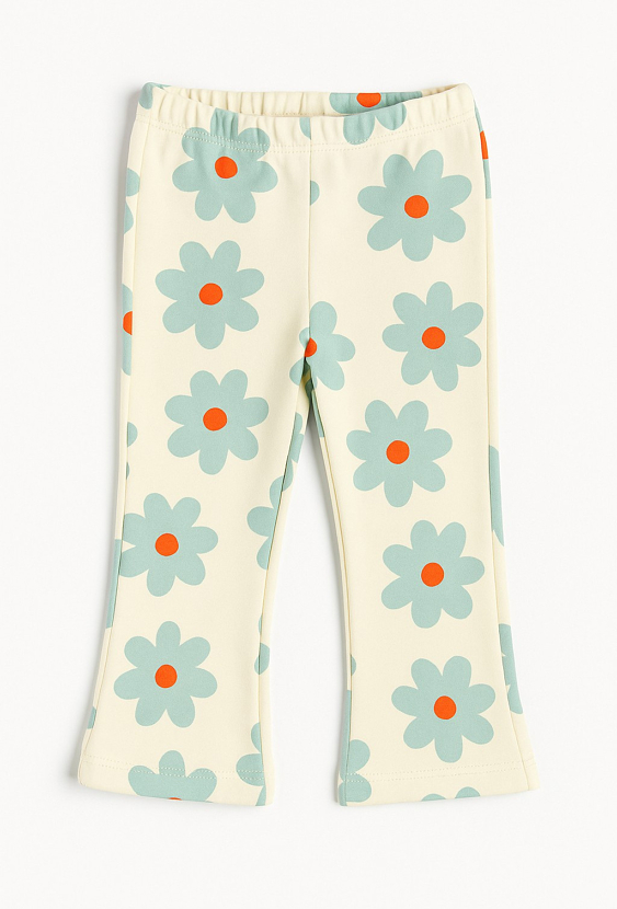 Spodnie niemowlęce flare w kwiatki – miękkie FT loop