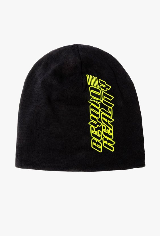 Dzianinowa przejściowa czapka dla chłopca - czarna