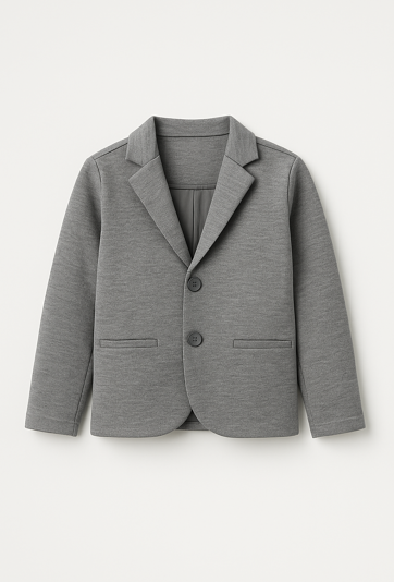 Szara marynarka chłopięca z dzianiny strukturalnej