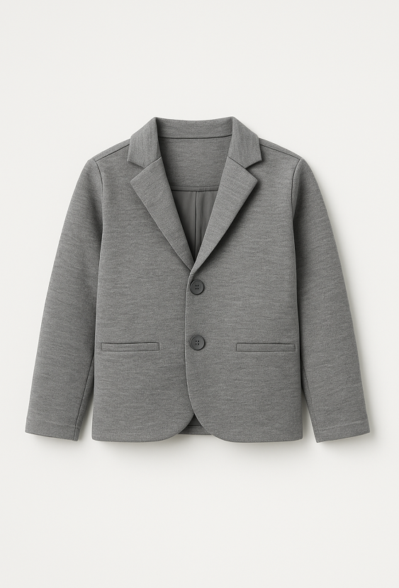 Szara marynarka chłopięca z dzianiny strukturalnej