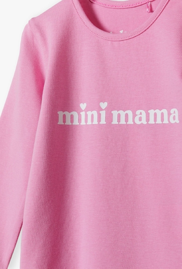 Różowe body z długim rękawem - mini mama - 5.10.15.