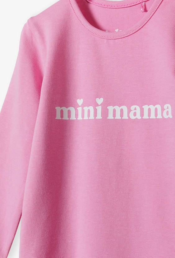 Różowe body z długim rękawem - mini mama - 5.10.15.