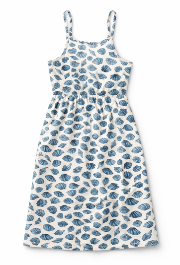 Dziewczęca sukienka na ramiączkach w muszelki