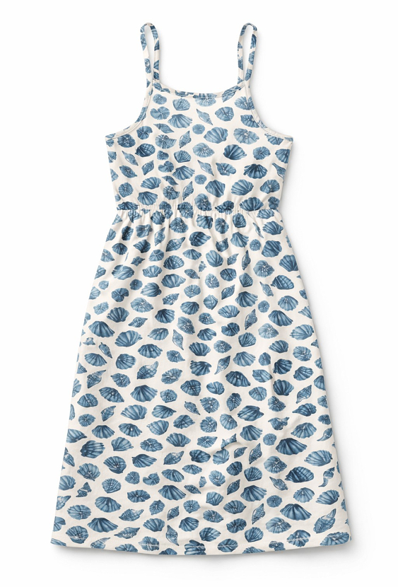 Dziewczęca sukienka na ramiączkach w muszelki