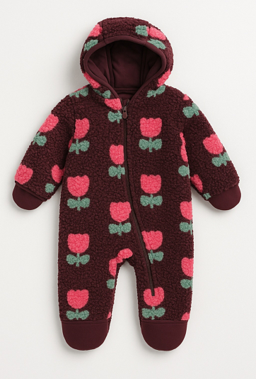 Kombinezon niemowlęcy sherpa w kwiaty - Limited Edition