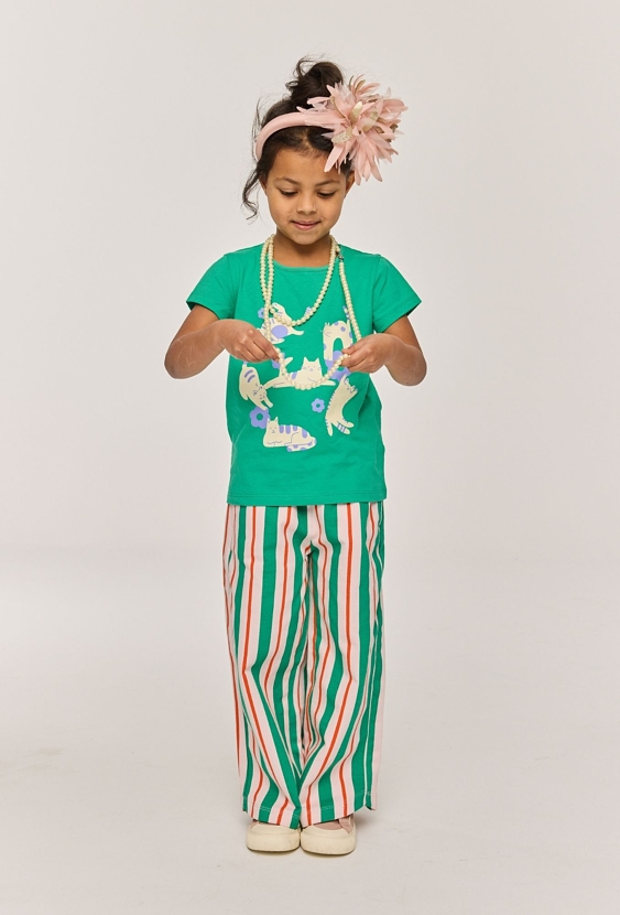 Spodnie dziewczęce Wide Leg w paski