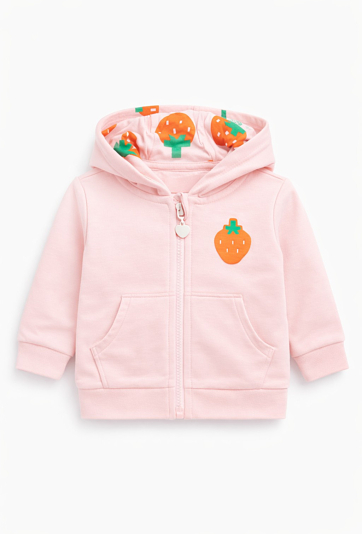 Bluza niemowlęca rozpinana z kapturem – truskawki