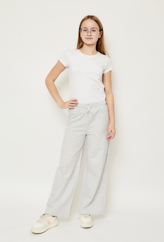 Szare dresowe spodnie dziewczęce Wide Leg - Lincoln&Sharks
