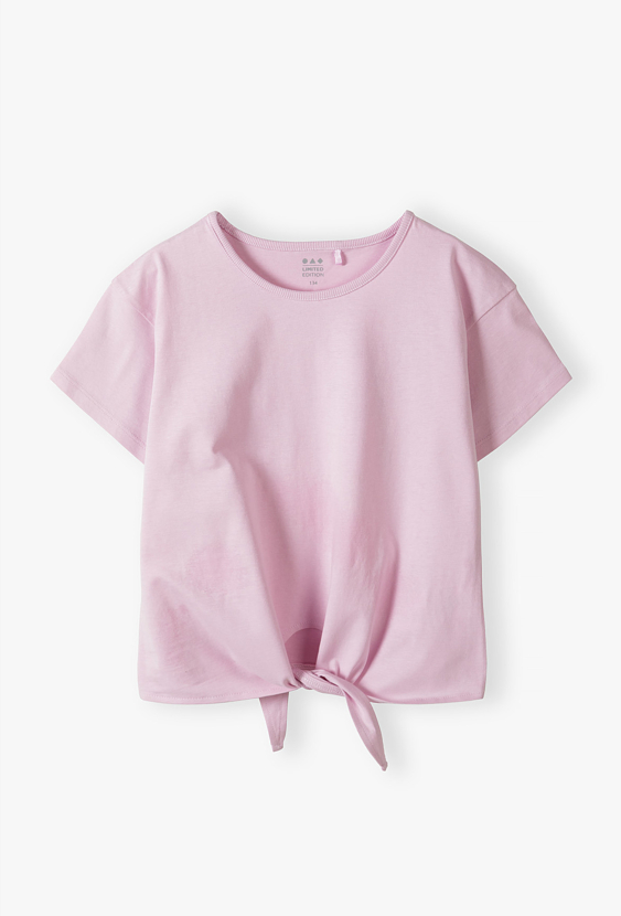 Crop top dziewczęcy z wiązaniem