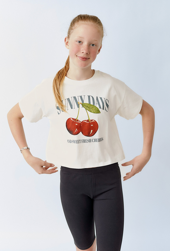 Czarne leginsy dziewczęce kolarki