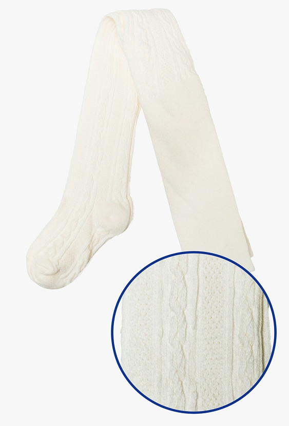 Rajstopy niemowlęce z wzorkiem - ecru - 5.10.15.