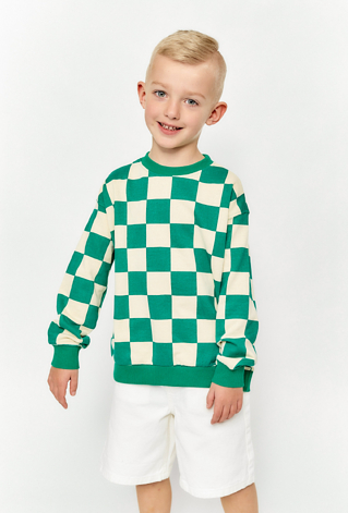 Bawełniana bluza nierozpinana w kratę