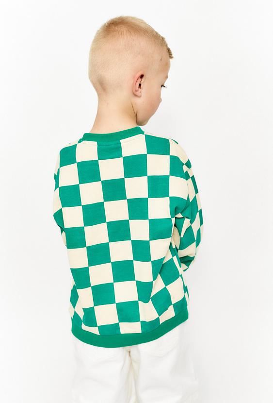 Bawełniana bluza nierozpinana w kratę