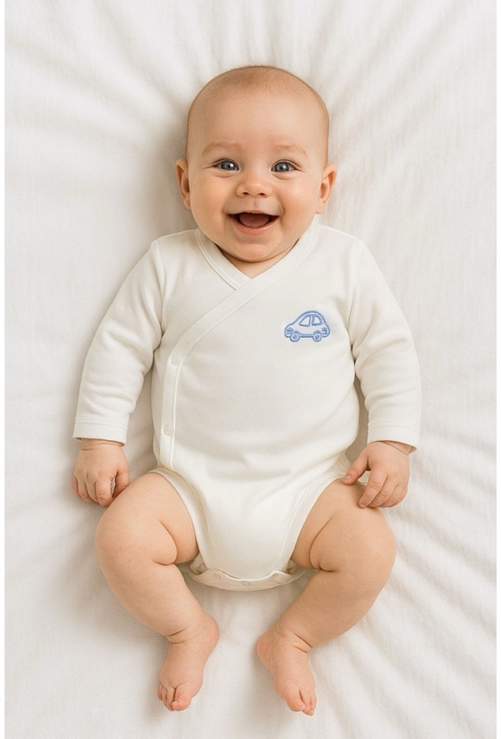 Body niemowlęce z długim rękawem interlock – samochodzik