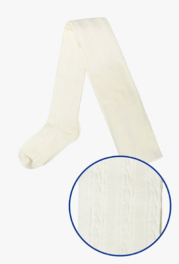 Rajstopy dziewczęce z ozdobnym wzorkiem - ecru - 5.10.15.