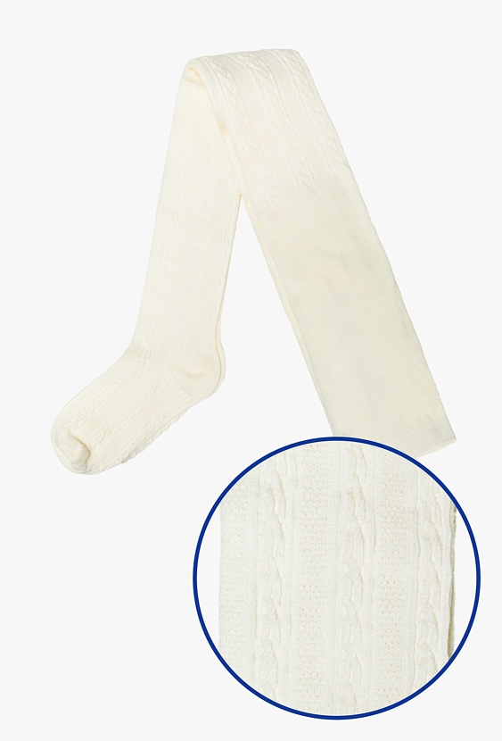 Rajstopy dziewczęce z ozdobnym wzorkiem - ecru - 5.10.15.