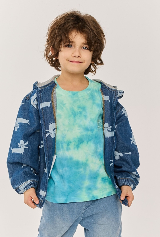 Kurtka jeansowa z kapturem dla chłopca