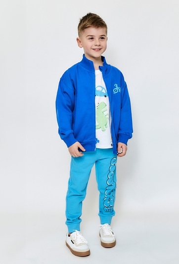 Bluza dresowa rozpinana dla chłopca - niebieska