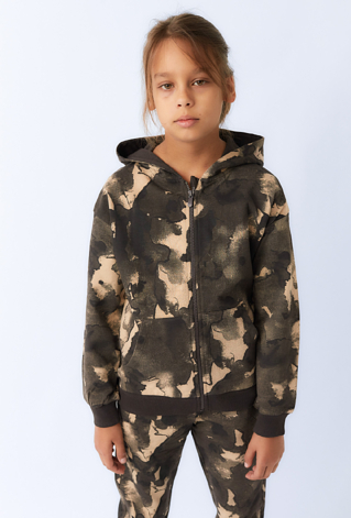 Chłopięca bluza z kapturem w wojskowy wzór