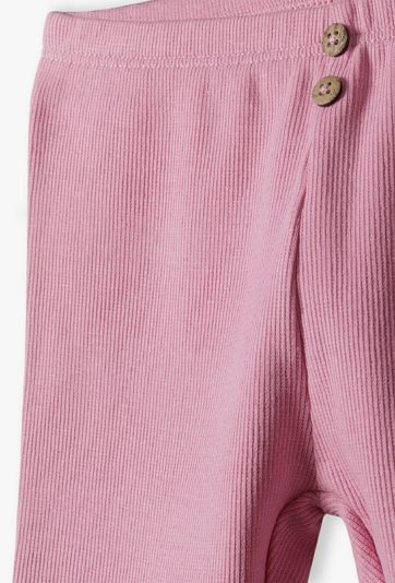 Różowe leginsy niemowlęce w prążki - 5.10.15.