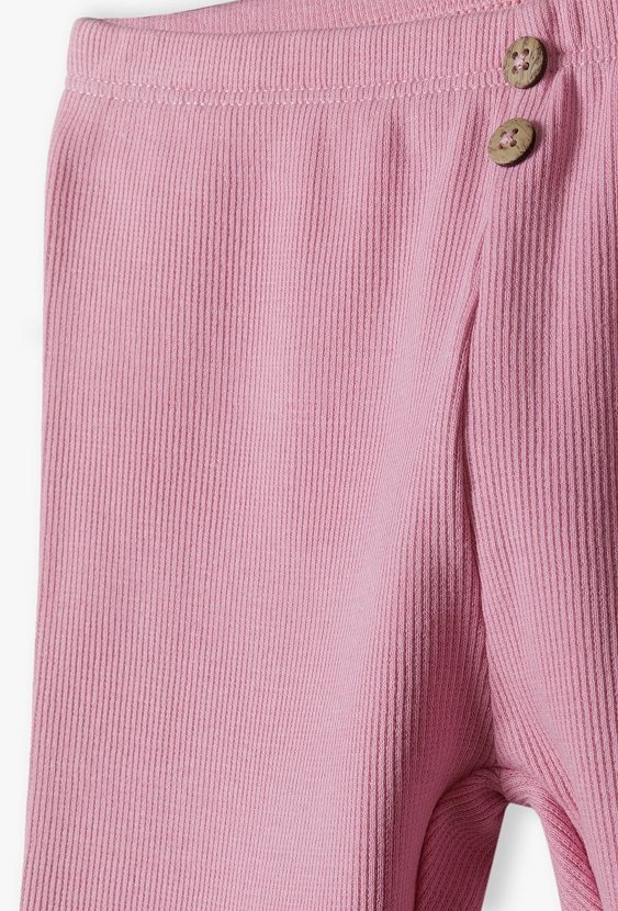 Różowe leginsy niemowlęce w prążki - 5.10.15.