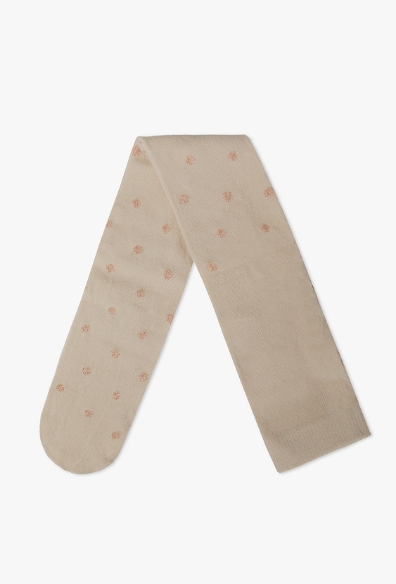 Rajstopy dla dziewczynki - ecru w groszki - 5.10.15.