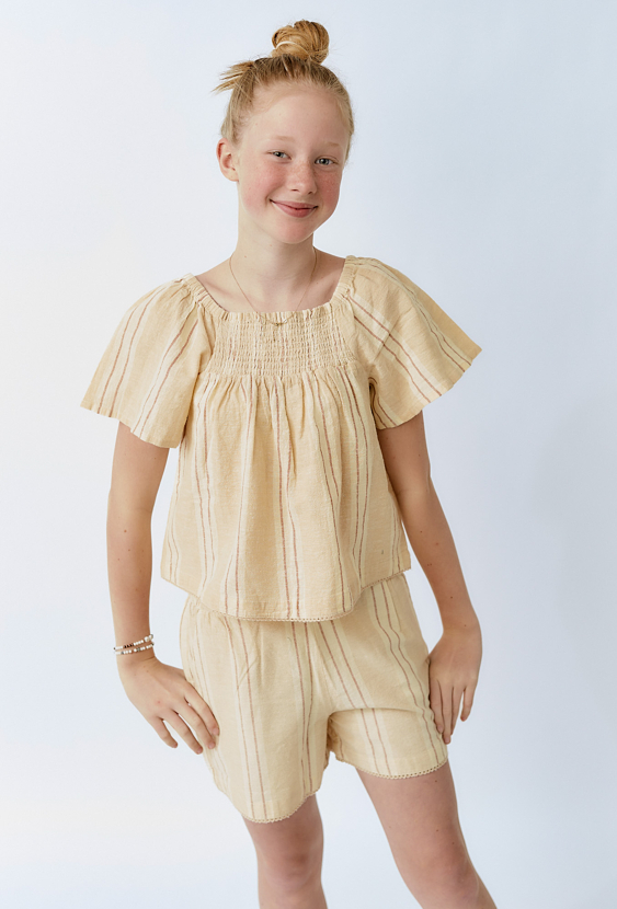Lniane szorty dziewczęce
