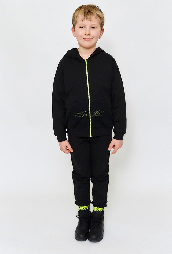 Czarne spodnie dresowe - kontrastowe ściągacze