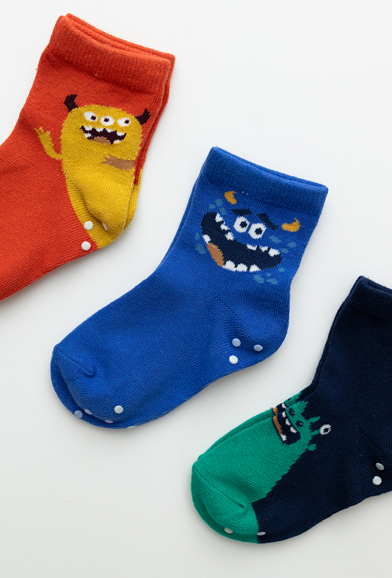 Skarpety 3-pak chłopięce z potworkami