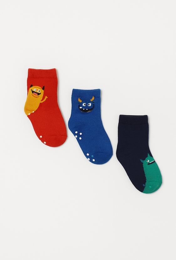 Skarpety 3-pak chłopięce z potworkami