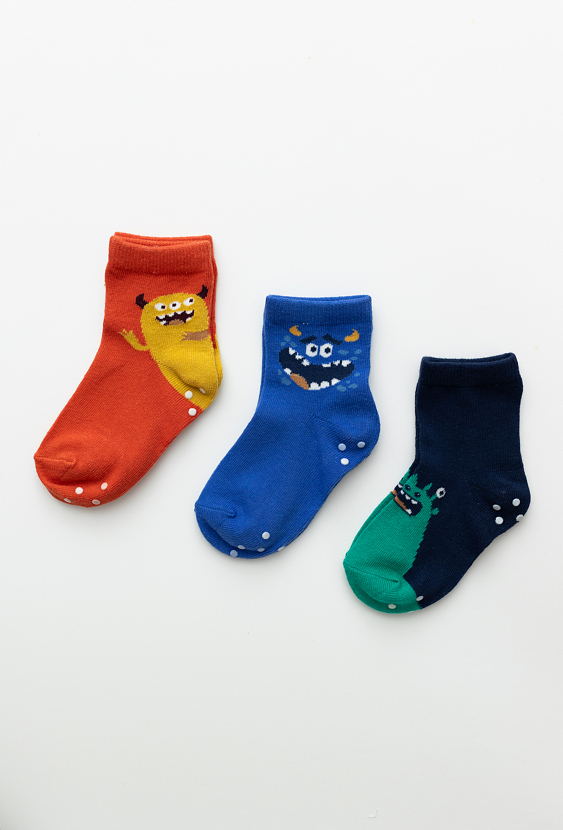 Skarpety 3-pak chłopięce z potworkami