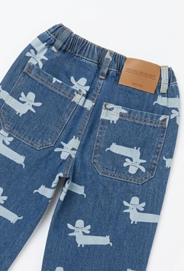 Jeansy chłopięce ze wzorem