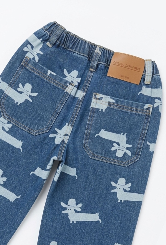 Jeansy chłopięce ze wzorem