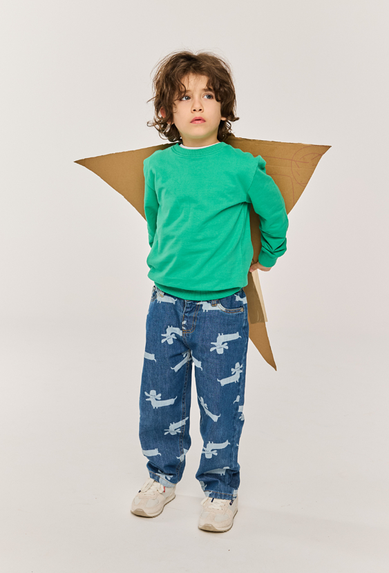 Jeansy chłopięce ze wzorem