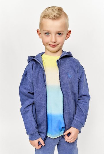 Bawełniana bluza dla chłopca - niebieska z dinozaurem