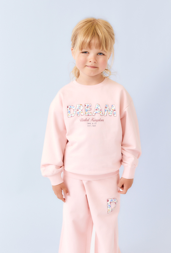 Różowa bluza dziewczęca z napisem DREAM