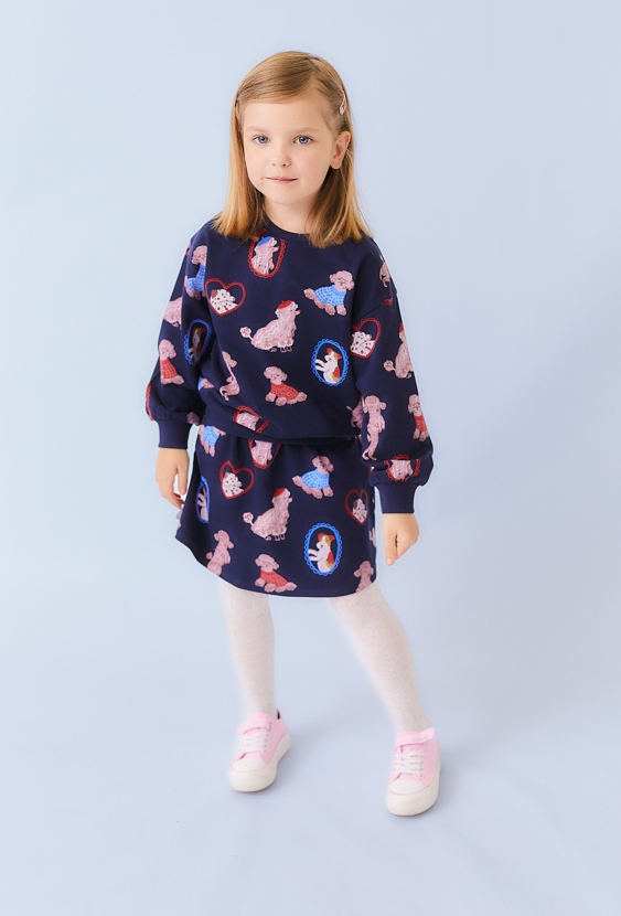 Bluza dziewczęca z nadrukiem piesków - Limited Edition