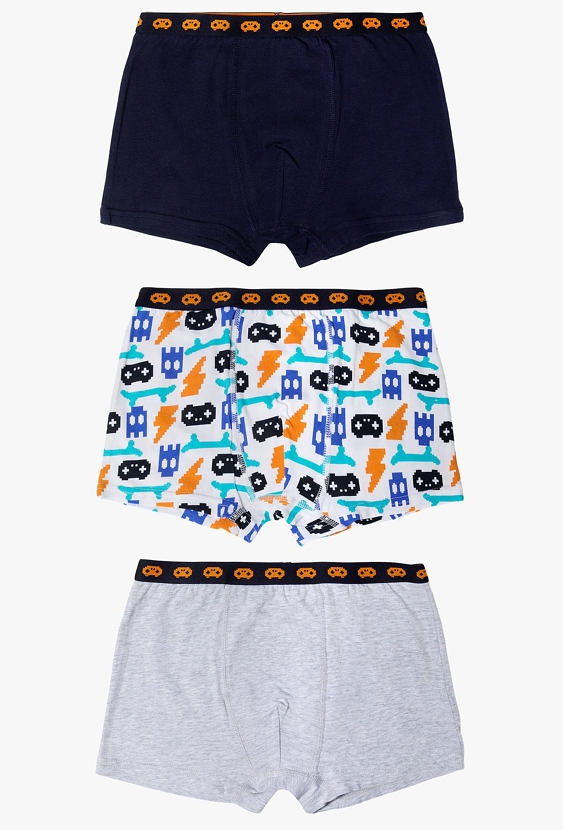 Bokserki dzianinowe dla chłopca - Game - 3-pak 5.10.15.