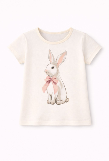 Koszulka dziewczęca z królikiem – 100% bawełna