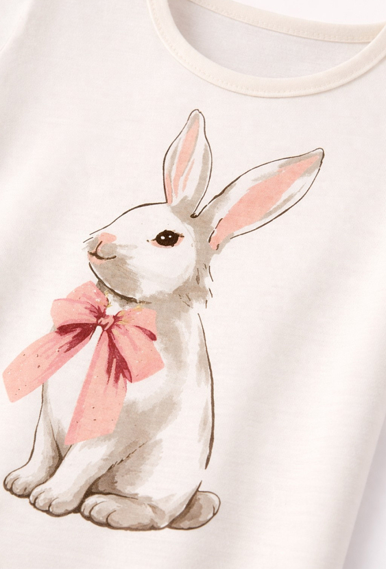 Koszulka dziewczęca z królikiem – 100% bawełna