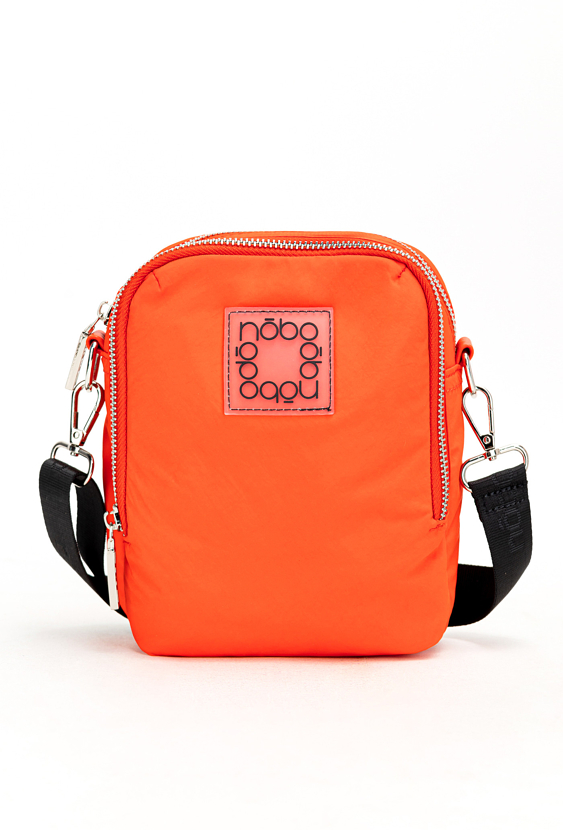 Pomarańczowa listonoszka z kieszeniami i regulowanym paskiem.