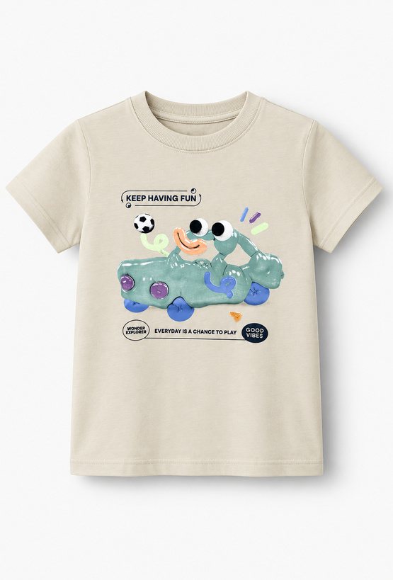 Bawełniany t-shirt z nadrukiem samochodu
